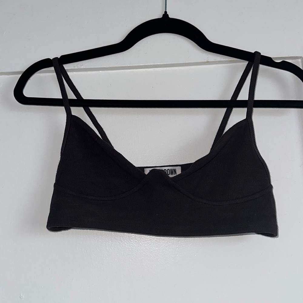 Joah brown cropped bra top